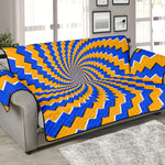 Yellow Spiral Moving Optical Illusion Sofa Protector