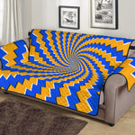 Yellow Spiral Moving Optical Illusion Sofa Protector