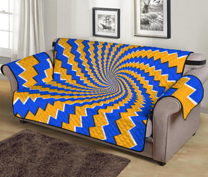 Yellow Spiral Moving Optical Illusion Sofa Protector