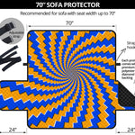 Yellow Spiral Moving Optical Illusion Sofa Protector