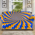 Yellow Spiral Moving Optical Illusion Sofa Protector