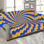 Yellow Spiral Moving Optical Illusion Sofa Protector