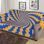 Yellow Spiral Moving Optical Illusion Sofa Protector