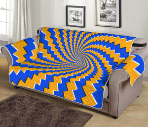 Yellow Spiral Moving Optical Illusion Sofa Protector