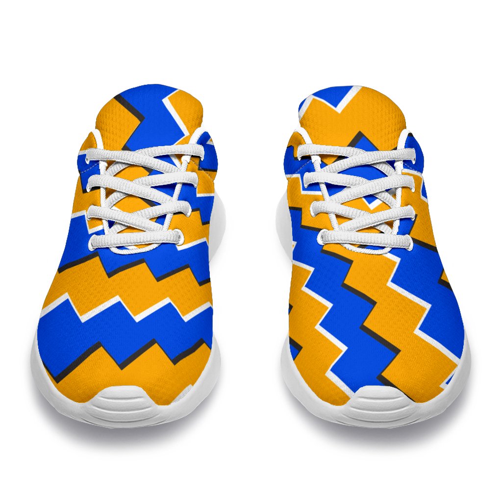 Yellow Spiral Moving Optical Illusion Sport Shoes GearFrost