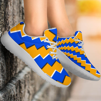 Yellow Spiral Moving Optical Illusion Sport Shoes GearFrost