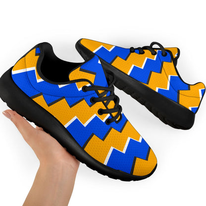 Yellow Spiral Moving Optical Illusion Sport Shoes GearFrost