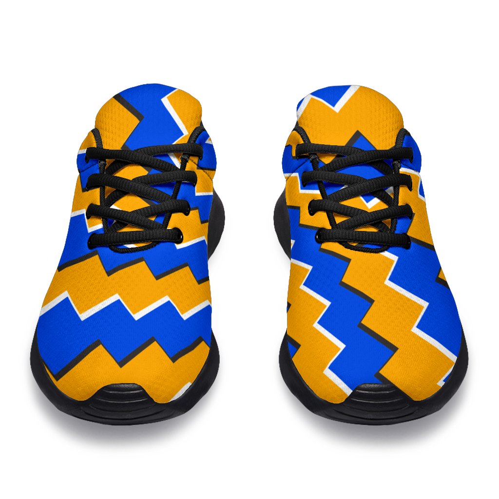 Yellow Spiral Moving Optical Illusion Sport Shoes GearFrost