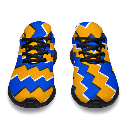 Yellow Spiral Moving Optical Illusion Sport Shoes GearFrost