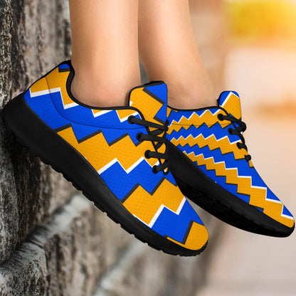 Yellow Spiral Moving Optical Illusion Sport Shoes GearFrost