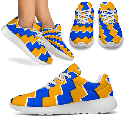Yellow Spiral Moving Optical Illusion Sport Shoes GearFrost