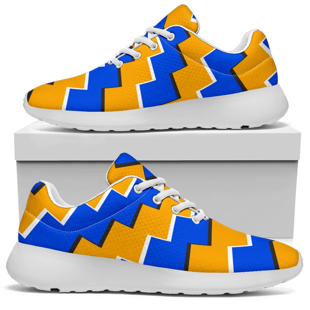 Yellow Spiral Moving Optical Illusion Sport Shoes GearFrost