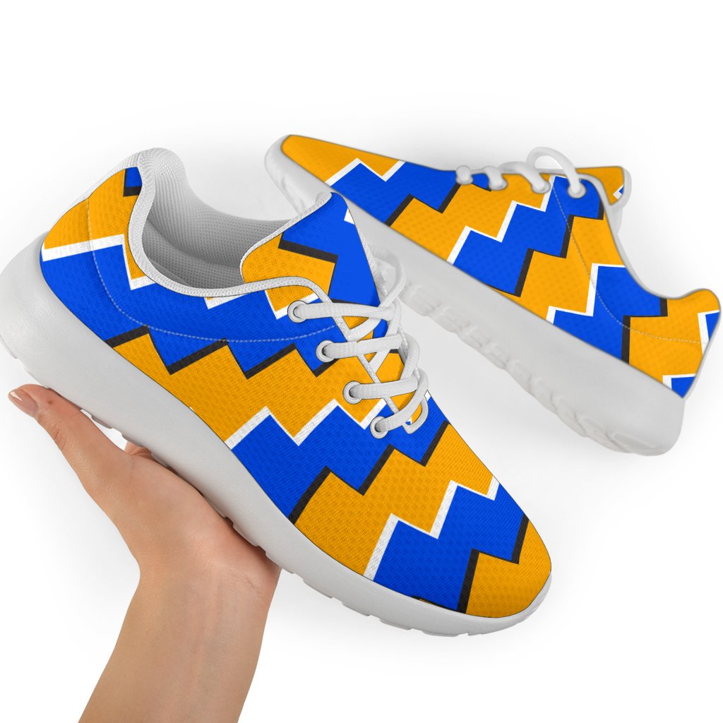Yellow Spiral Moving Optical Illusion Sport Shoes GearFrost