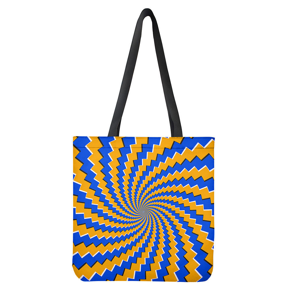 Yellow Spiral Moving Optical Illusion Tote Bag