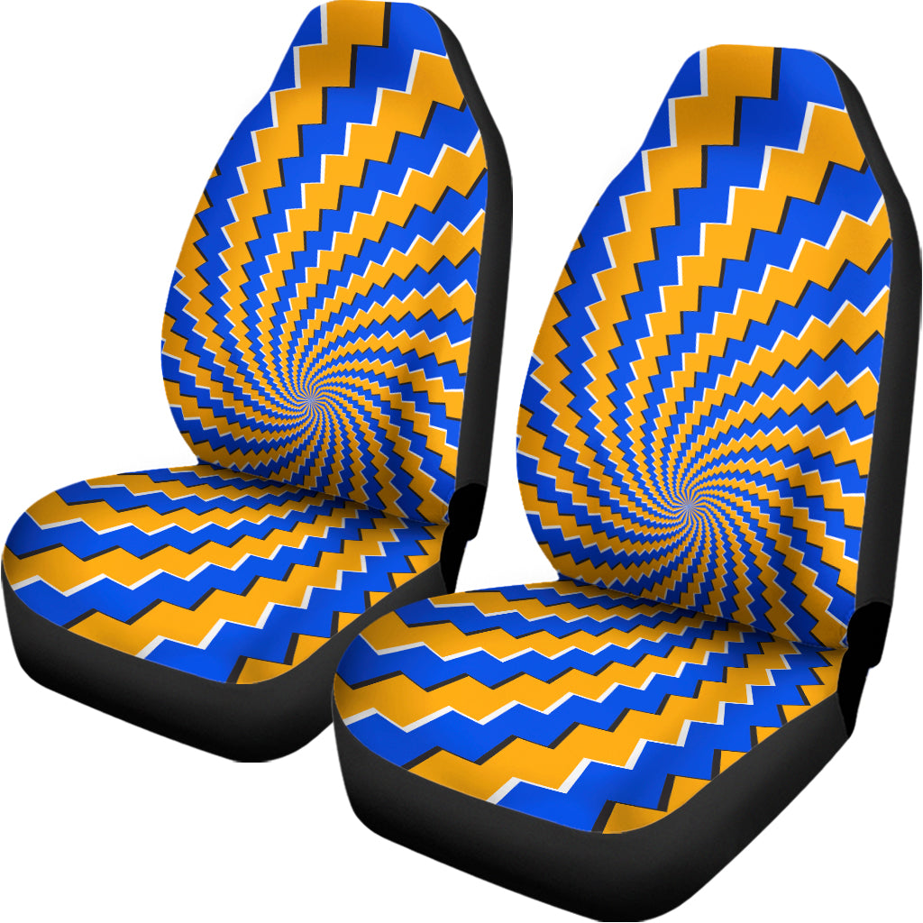 Yellow Spiral Moving Optical Illusion Universal Fit Car Seat Covers