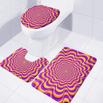 Yellow Splashing Moving Optical Illusion 3 Piece Bath Mat Set