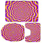 Yellow Splashing Moving Optical Illusion 3 Piece Bath Mat Set