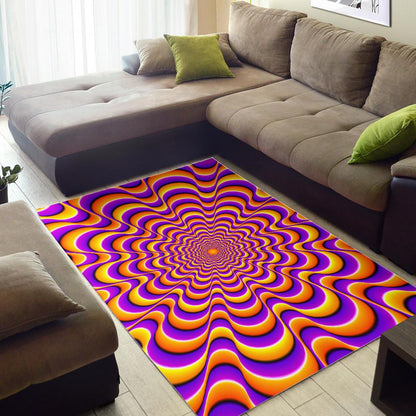 Yellow Splashing Moving Optical Illusion Area Rug GearFrost