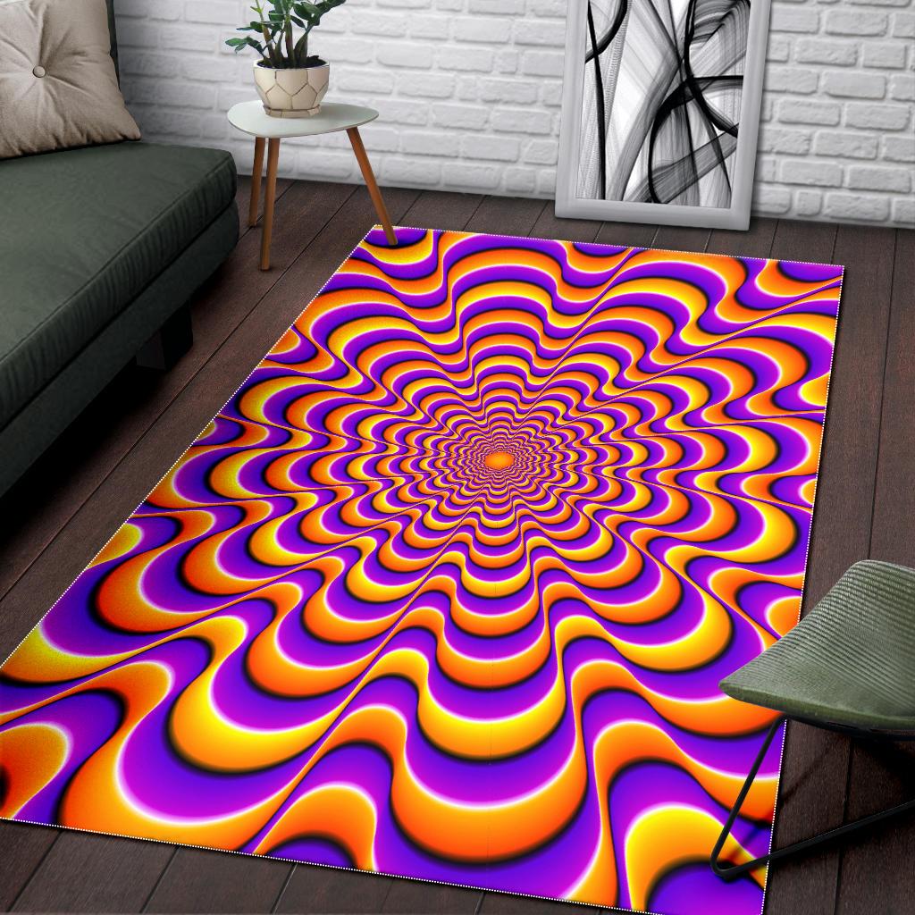 Yellow Splashing Moving Optical Illusion Area Rug GearFrost
