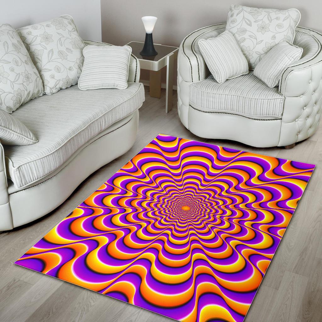 Yellow Splashing Moving Optical Illusion Area Rug GearFrost