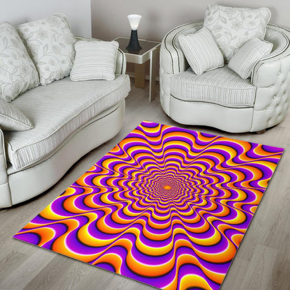 Yellow Splashing Moving Optical Illusion Area Rug GearFrost