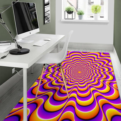 Yellow Splashing Moving Optical Illusion Area Rug GearFrost