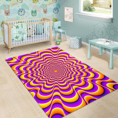 Yellow Splashing Moving Optical Illusion Area Rug GearFrost
