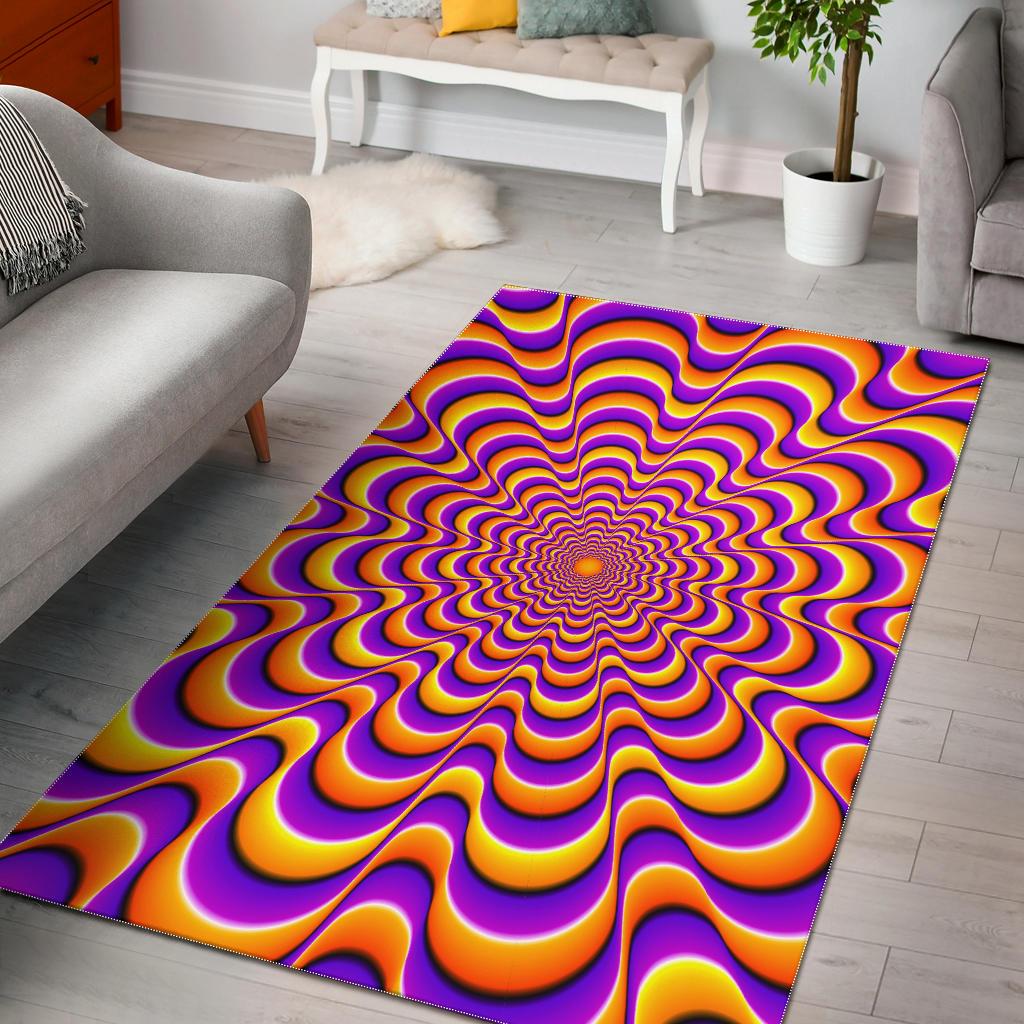 Yellow Splashing Moving Optical Illusion Area Rug GearFrost