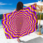 Yellow Splashing Moving Optical Illusion Beach Sarong Wrap