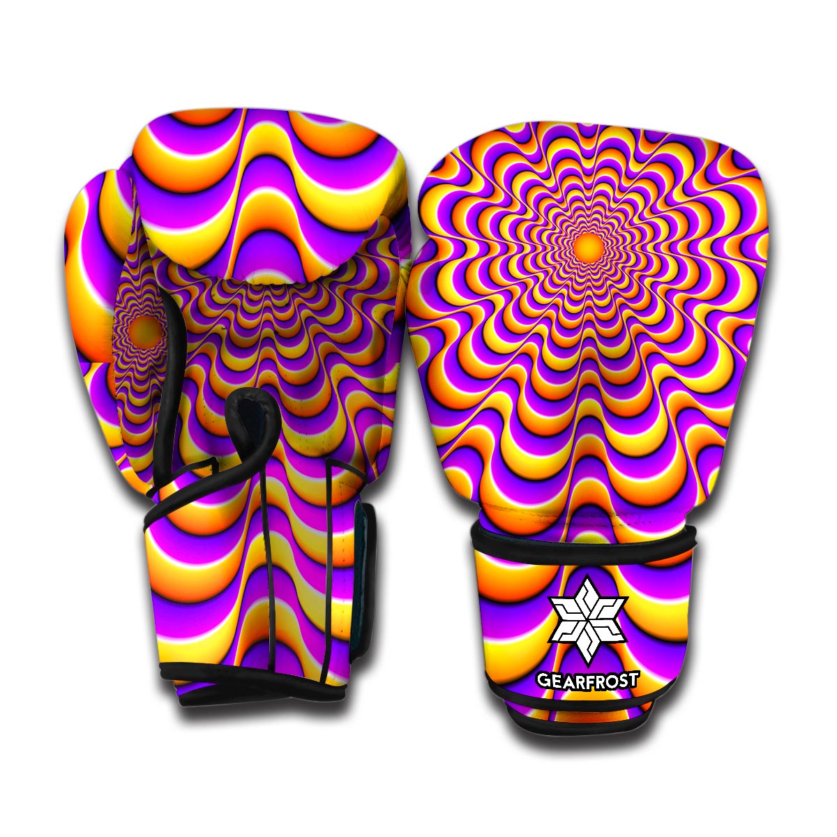 Yellow Splashing Moving Optical Illusion Boxing Gloves