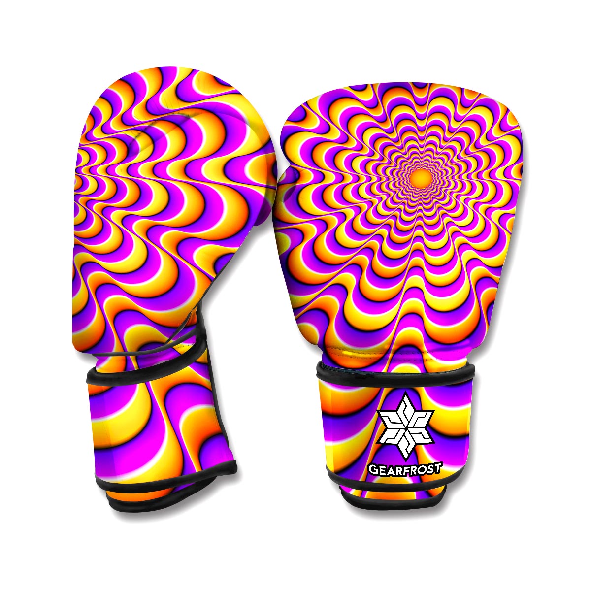 Yellow Splashing Moving Optical Illusion Boxing Gloves
