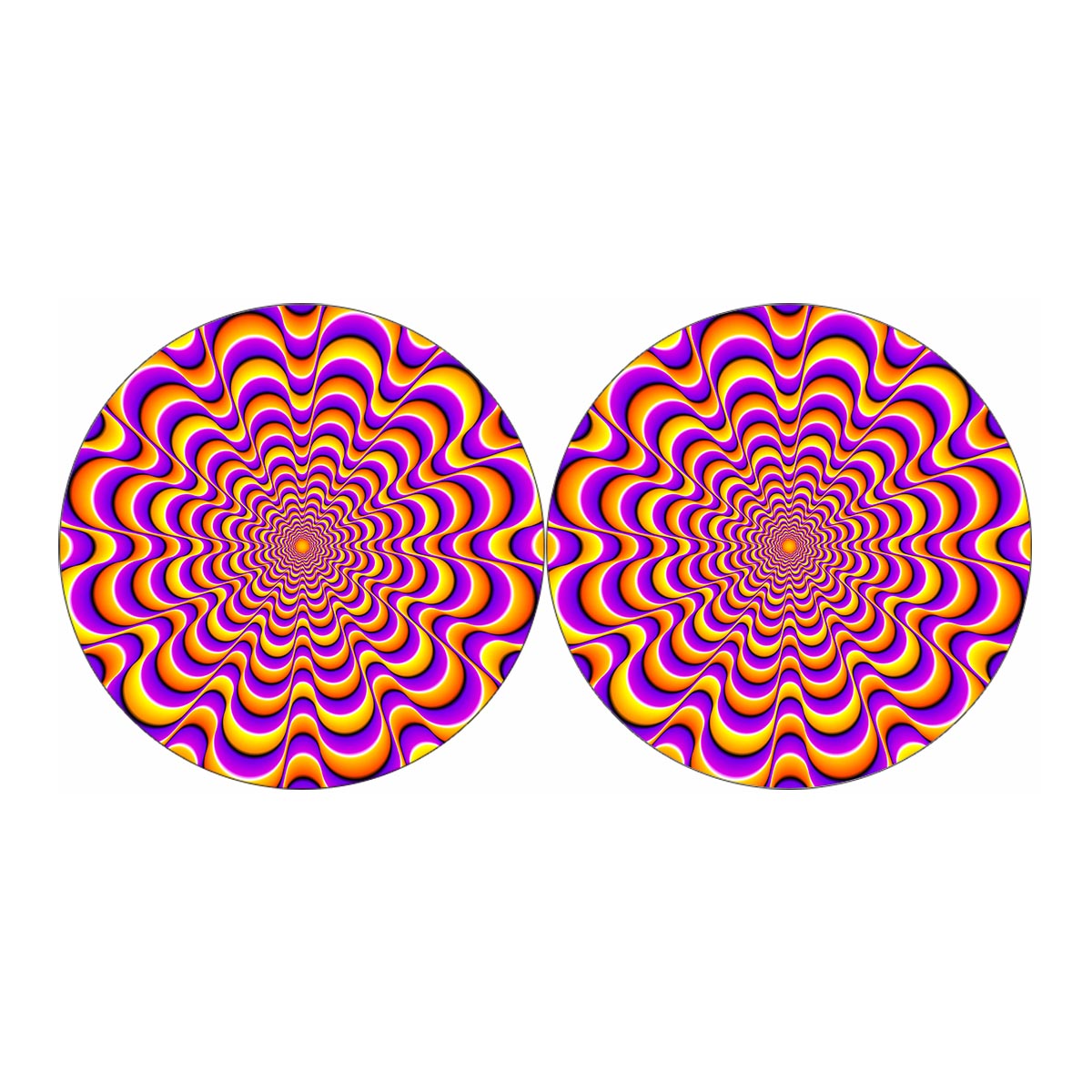 Yellow Splashing Moving Optical Illusion Car Coasters