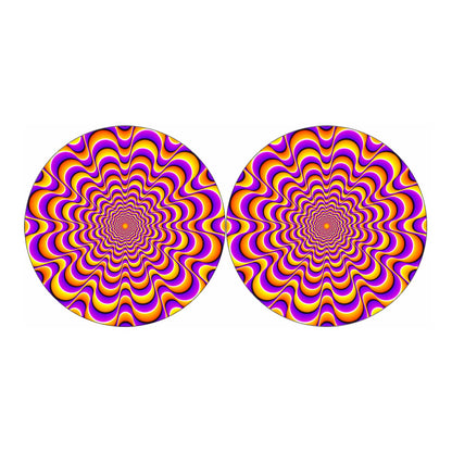 Yellow Splashing Moving Optical Illusion Car Coasters