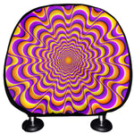 Yellow Splashing Moving Optical Illusion Car Headrest Covers