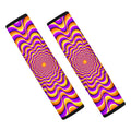Yellow Splashing Moving Optical Illusion Car Seat Belt Covers