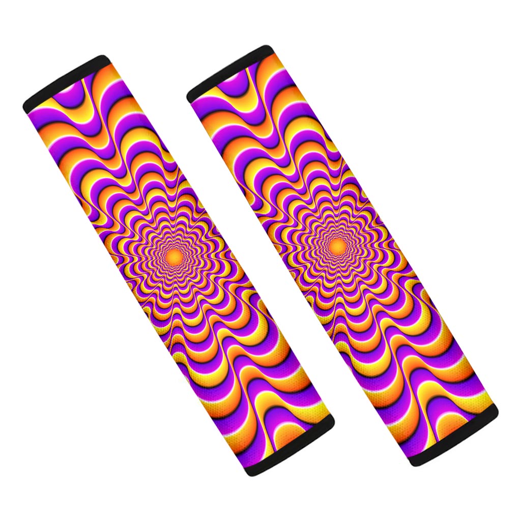 Yellow Splashing Moving Optical Illusion Car Seat Belt Covers