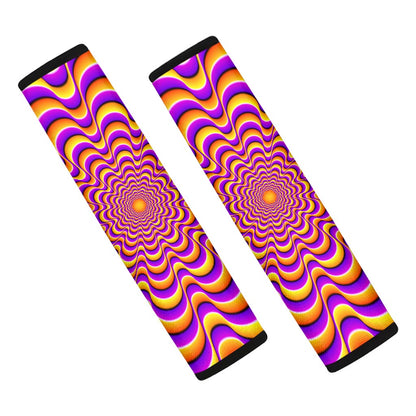 Yellow Splashing Moving Optical Illusion Car Seat Belt Covers
