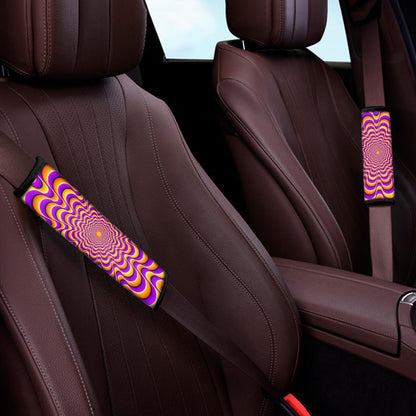 Yellow Splashing Moving Optical Illusion Car Seat Belt Covers