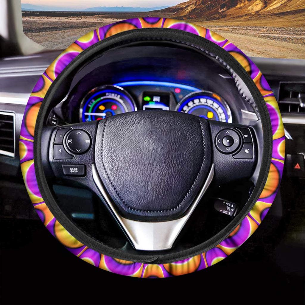 Yellow Splashing Moving Optical Illusion Car Steering Wheel Cover