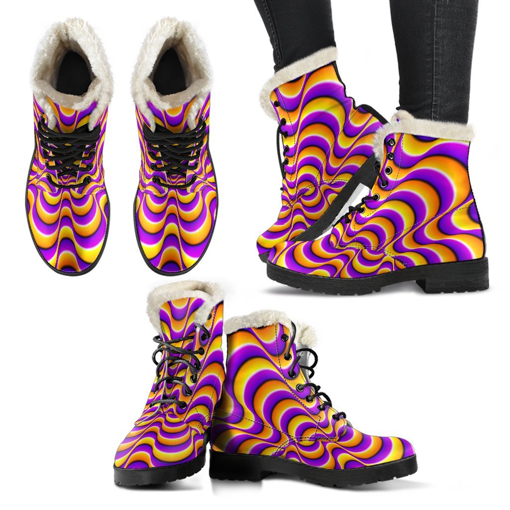 Yellow Splashing Moving Optical Illusion Comfy Boots GearFrost