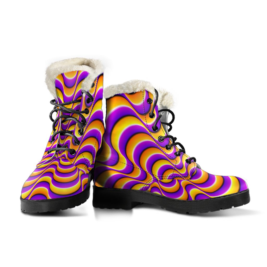 Yellow Splashing Moving Optical Illusion Comfy Boots GearFrost