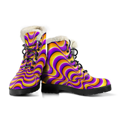 Yellow Splashing Moving Optical Illusion Comfy Boots GearFrost