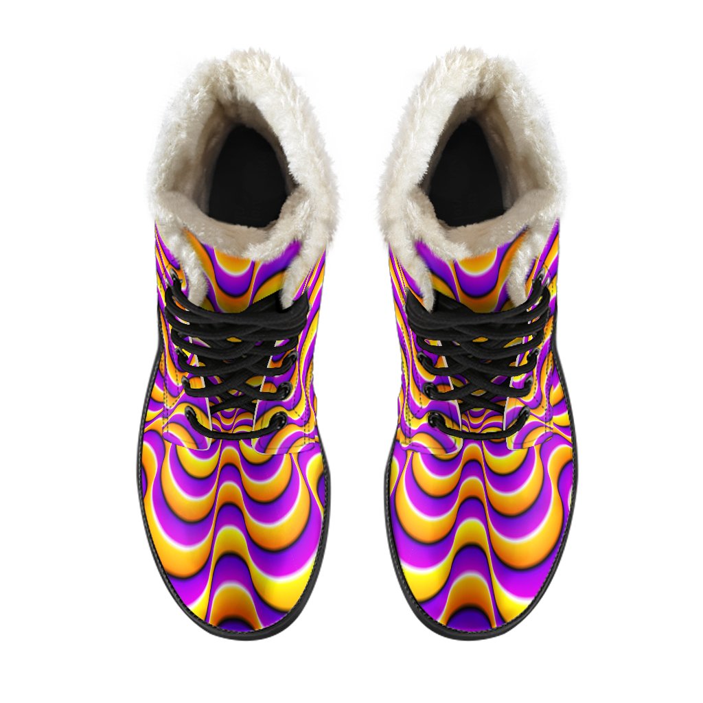 Yellow Splashing Moving Optical Illusion Comfy Boots GearFrost