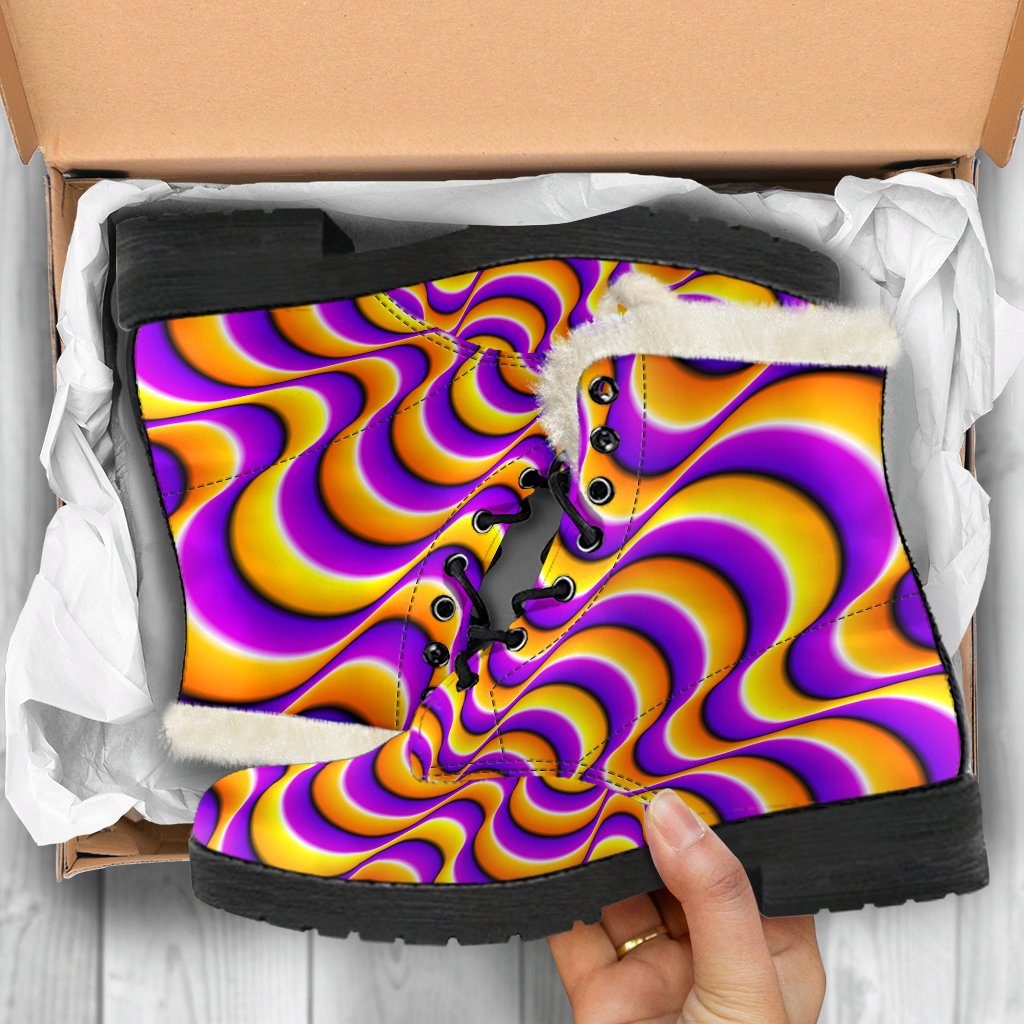 Yellow Splashing Moving Optical Illusion Comfy Boots GearFrost