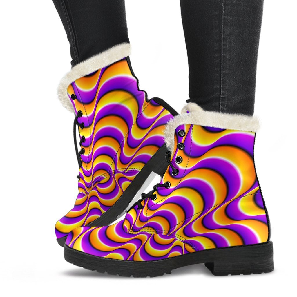 Yellow Splashing Moving Optical Illusion Comfy Boots GearFrost