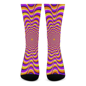 Yellow Splashing Moving Optical Illusion Crew Socks