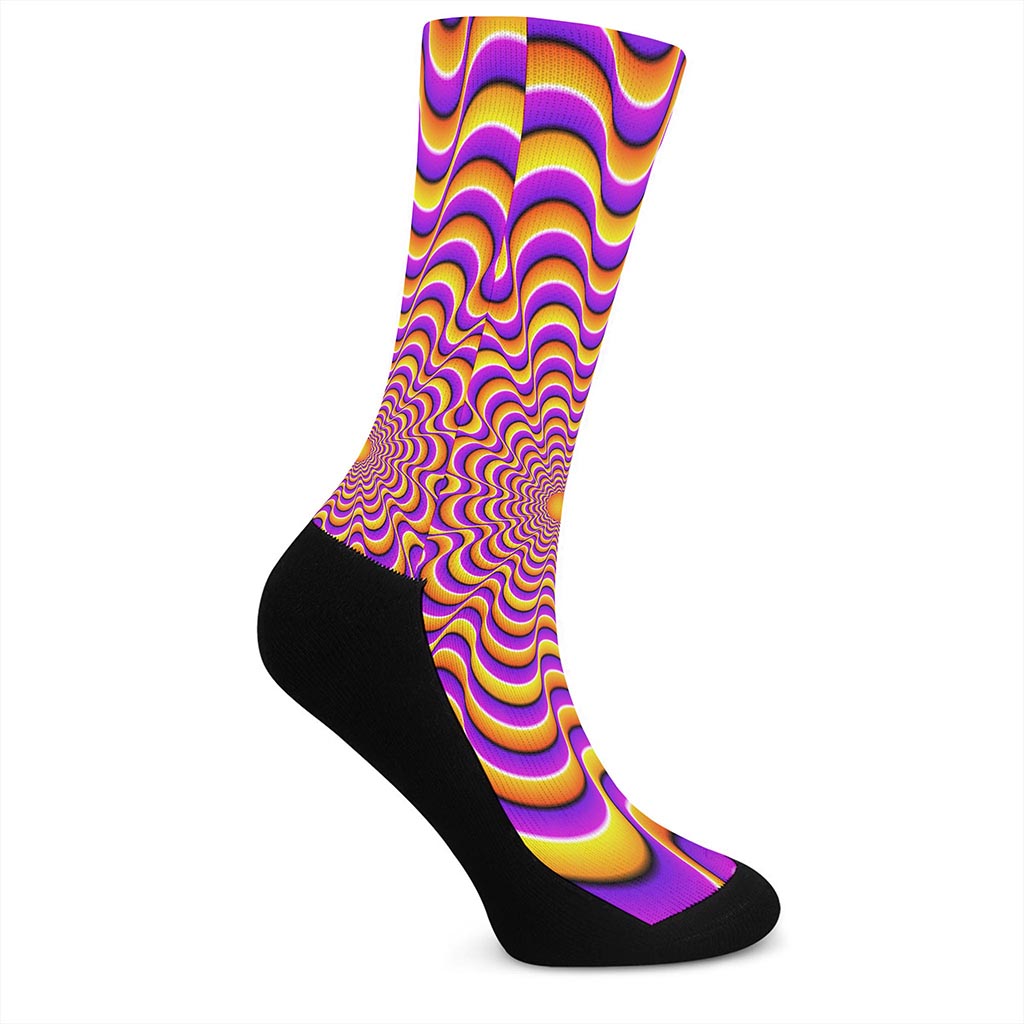 Yellow Splashing Moving Optical Illusion Crew Socks