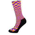 Yellow Splashing Moving Optical Illusion Crew Socks