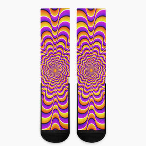 Yellow Splashing Moving Optical Illusion Crew Socks