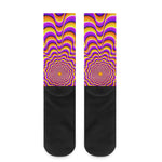 Yellow Splashing Moving Optical Illusion Crew Socks